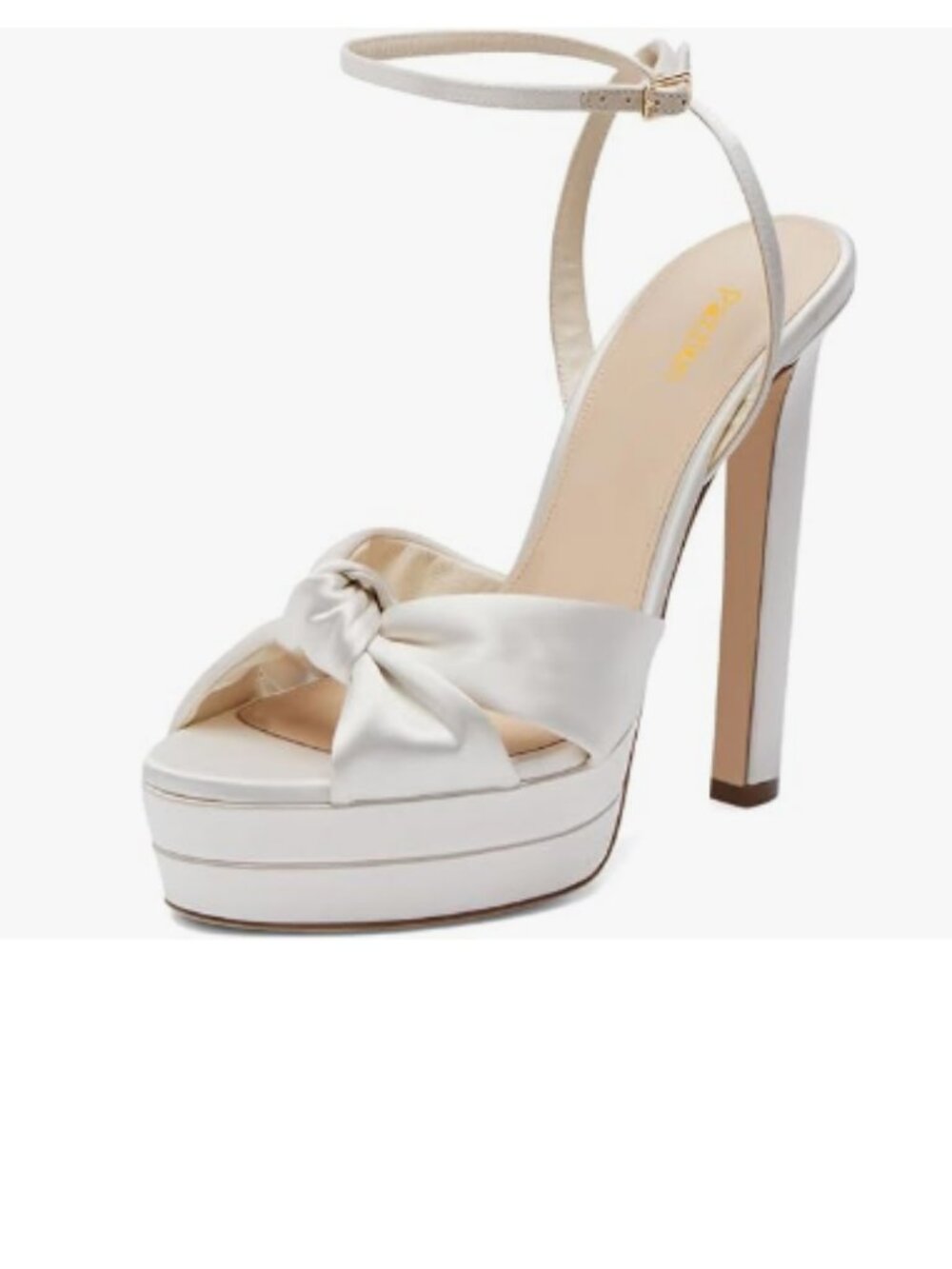 Pazzion White Double Platform Sky High Heel Knots Open Toe Ankle Strap Sandals